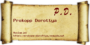 Prokopp Dorottya névjegykártya
